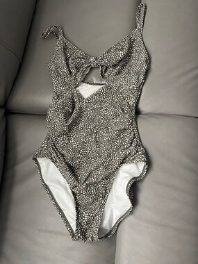 Women’s One-Piece Swimsuit in Olive Green Print